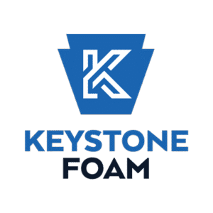 Keystone Foam logo with blue design.